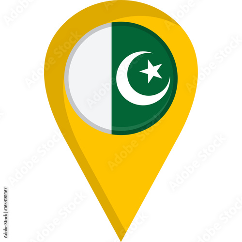 Pakistan Flag Location Pin Icon Free Download Pakistan Flag Location Pin Icon - GFXLoad