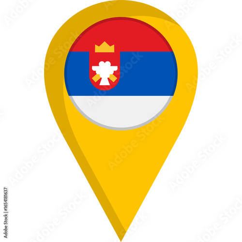 Free Download Serbia Flag Location Pin Icon - GFXLoad