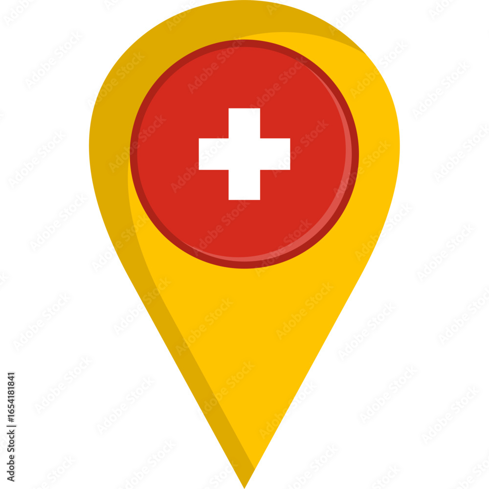 Fototapeta premium Switzerland Flag Location Pin Icon