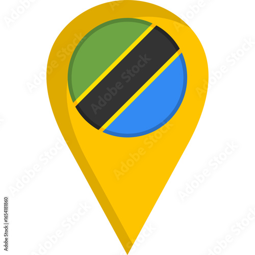 Tanzania Flag Location Pin Icon