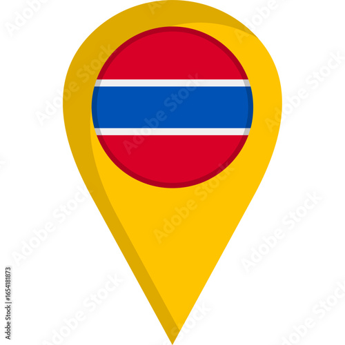 Thailand Flag Location Pin Icon