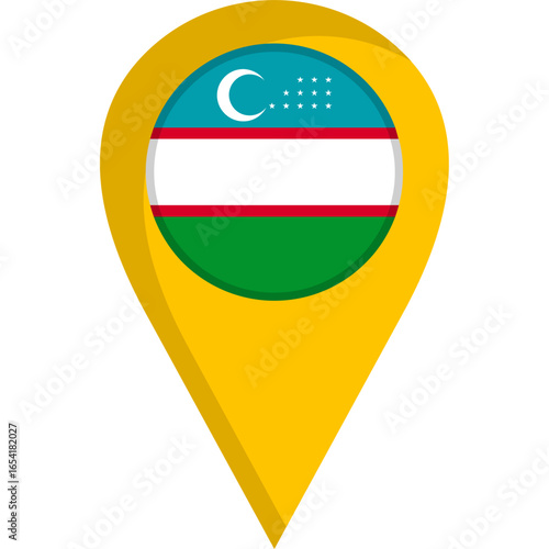 Uzbekistan Flag Location Pin Icon Free Download Uzbekistan Flag Location Pin Icon - GFXLoad
