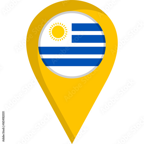 Uruguay Flag Location Pin Icon