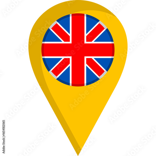 United Kingdom Flag Location Pin Icon