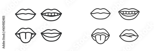 Different expressions of lips in vector illustration format