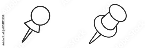 Vector illustration of thumbtacks isolated on a white background