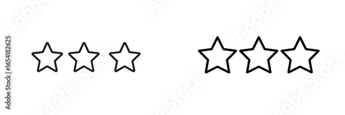 Vector illustration of stars in two styles representing rating levels