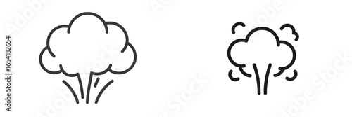 Vector illustration of steam clouds rising above a surface