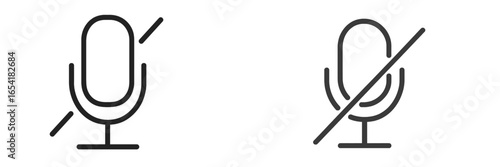 Microphone icons with muted and unmuted states in vector design