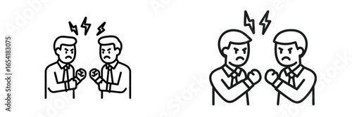 Vector illustration of two men in conflict