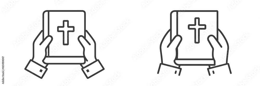 Fototapeta premium Hands holding a Bible symbolizing faith and devotion