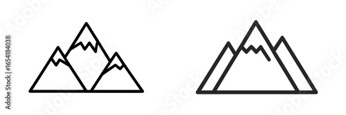 Vector illustration of mountain ranges in minimalistic style