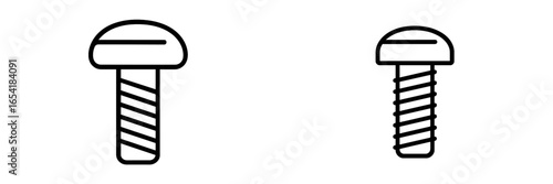 Screws in vector style showcasing different designs for hardware