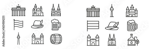 Vector illustration of Berlin landmarks and cultural symbols