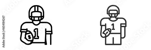 Illustrations of football players in action during a game