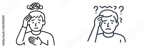 Mind confusion and uncertainty illustrated in vector design