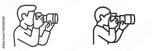 Vector illustration of two photographers capturing memories outdoors