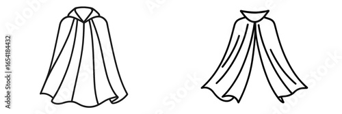 Vector illustration of two different cloaks in a simple style