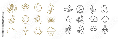 Vector illustration of mystical symbols and elements for design use