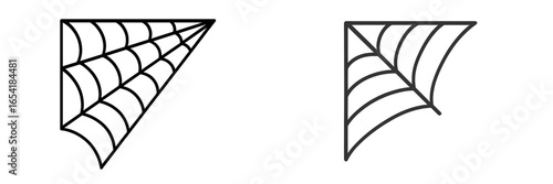 Vector illustration of two minimalist spider webs in black design