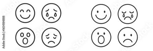 Emotions represented through simple vector illustrations with faces