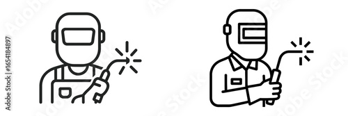 Vector illustration of a welder working in a workshop setting