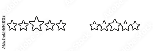 Outlined stars forming a rating system for reviews and feedback