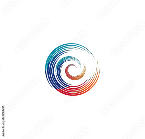 Colorful swirling circles abstract design