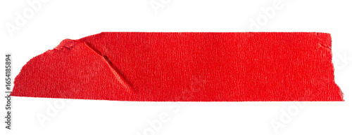 Fotografi Ripped torn paper adhesive red masking tape on transparent background