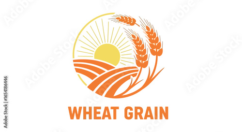Wheat grain harvest farming agriculture field vector art