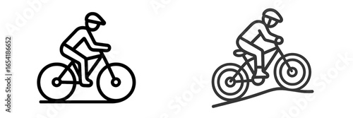 Vector illustration of cyclists riding on different terrains