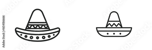 Vector illustration of sombreros with traditional design elements