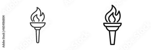 Torch design illustration with flames for creative use