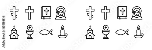 Religious symbols and icons vector illustration