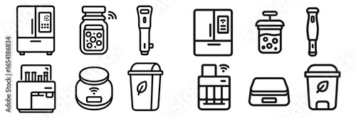 Modern kitchen appliances and utensils in vector illustration format