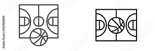 Basketball court vector illustration showcasing game layout and design