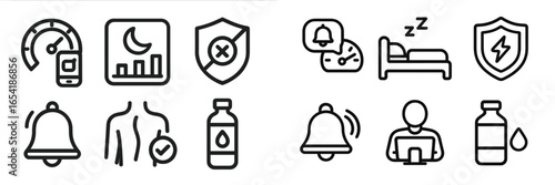 Vector illustration of health and wellness icons for mindful living