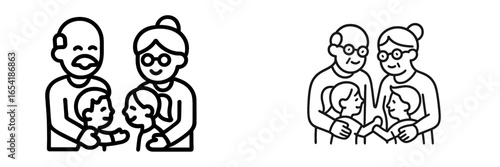 Family bonding moments illustrated in a vector style