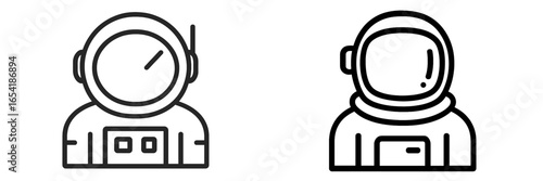 Vector illustration of two astronauts in space suits