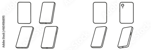 Vector illustration of smartphone designs in various angles
