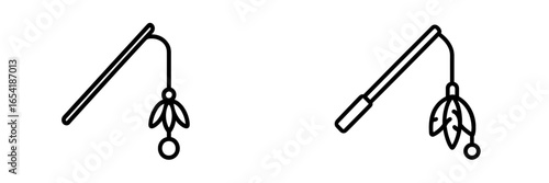 Fishing rod with lure design for vector illustration