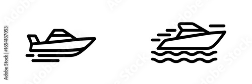 Vector illustration of two boats in motion on water