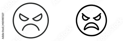 Expressive angry face vector illustration graphic design