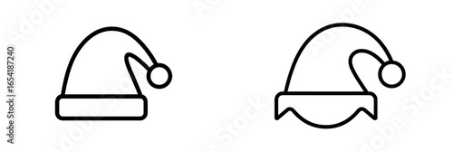 Classic Christmas hats illustrated in a minimalist style