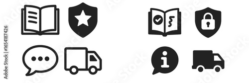 Vector illustration of symbols related to security and information