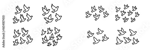Birds flying in formation showcasing freedom and nature's elegance