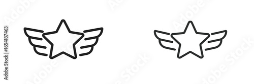 Vector illustration of winged star design in modern style