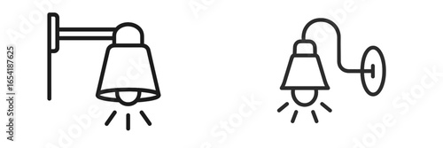 Vector illustration of modern wall lamps in minimal style