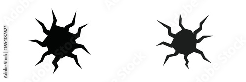 Abstract vector illustration of spiky shapes in black color