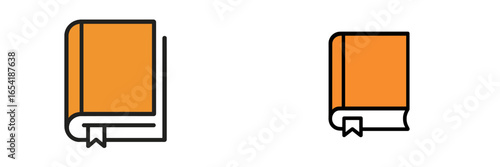 Vector illustration of two books in orange design on white background
